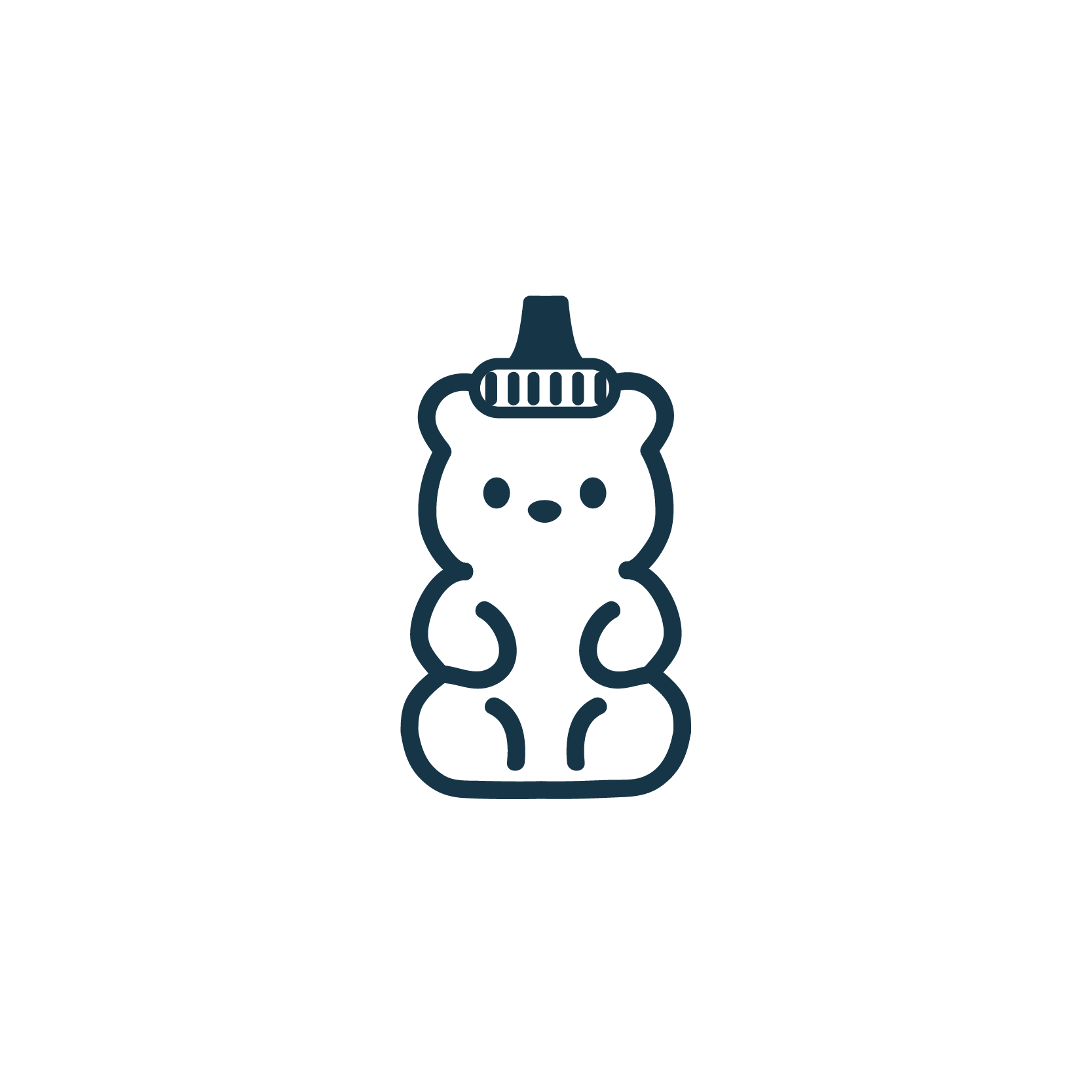 Small honey bear icon in navy blue.