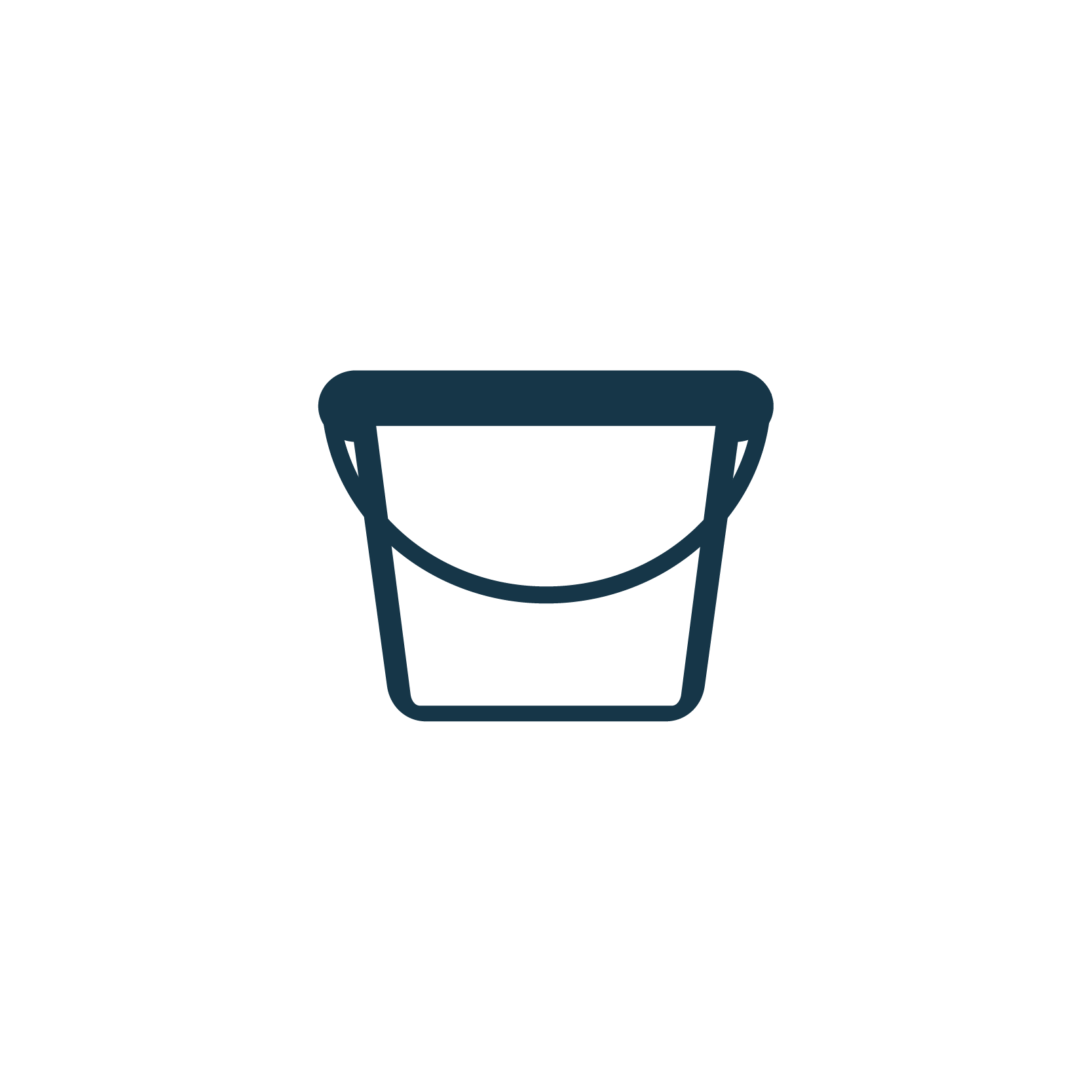 Pails icon in navy blue.