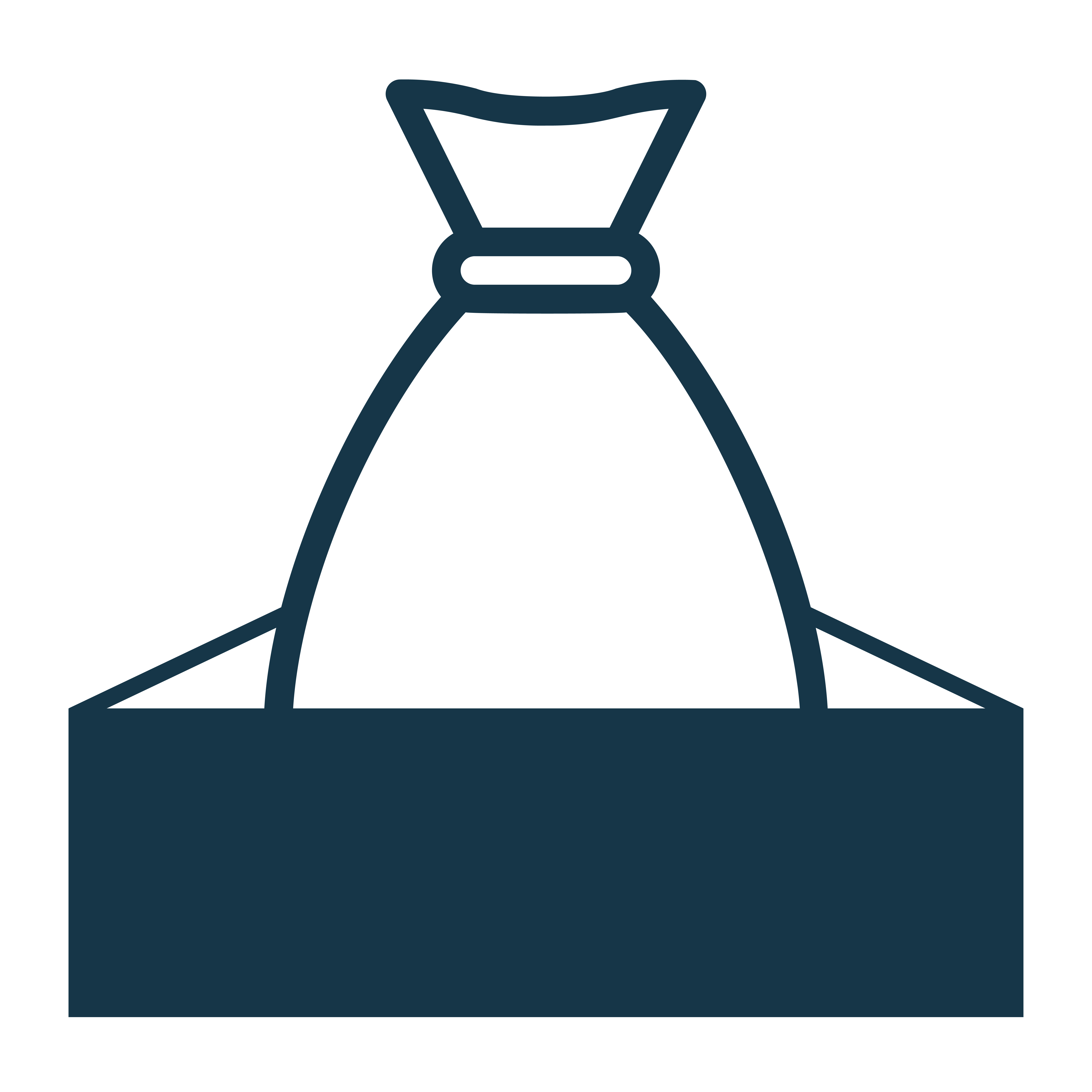 50 pound bag in box icon in navy blue.