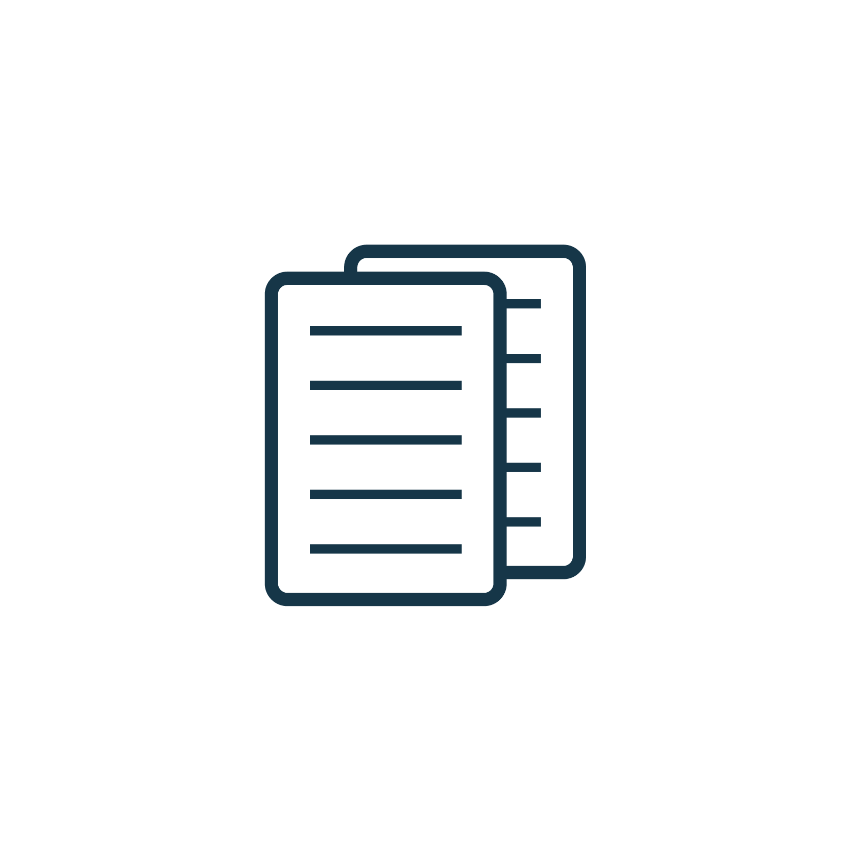 Page icons in navy blue.