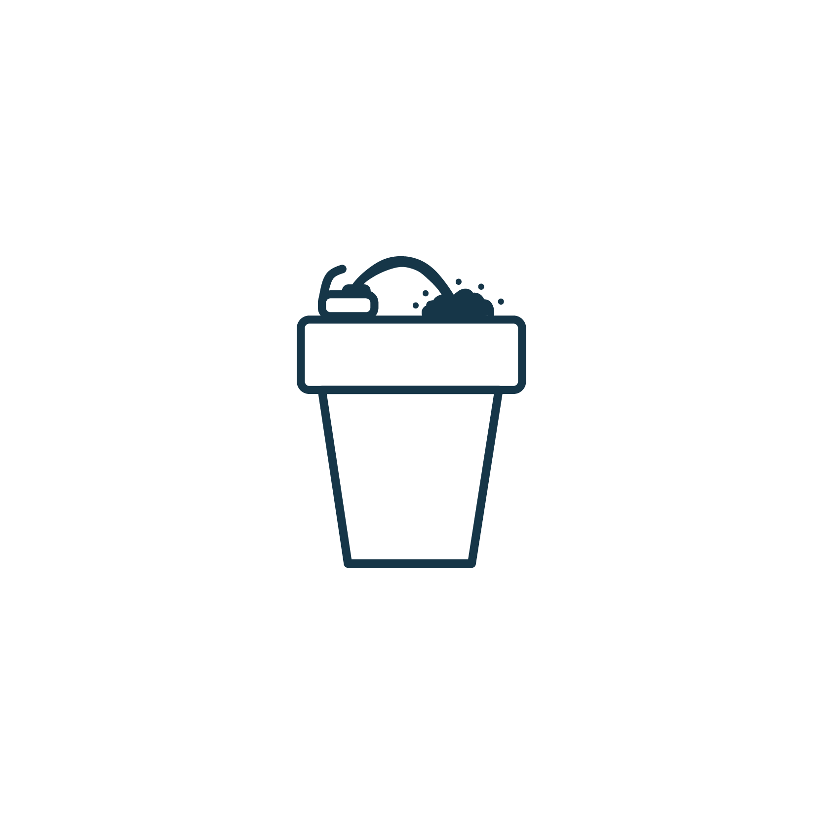 Water fountain icon in navy blue.