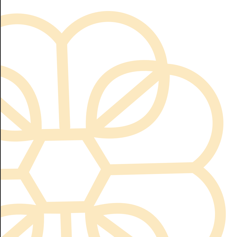 Golden interlinked rings forming a honeycomb pattern watermark.